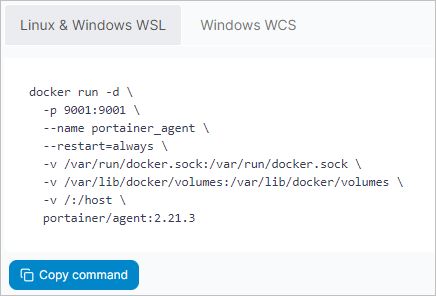 Команда для запуска docker-контейнера с агентом portainer Команда для запуска docker-контейнера с агентом portainer